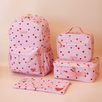 Fox & Fallow little hearts large lunch bag insulated kids lunch bag with handle, along with matching accessories