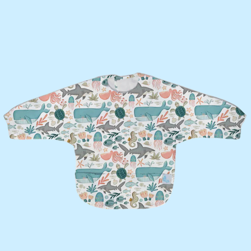 Under the Sea Long Sleeve Smock Bib - Nibble & Rest