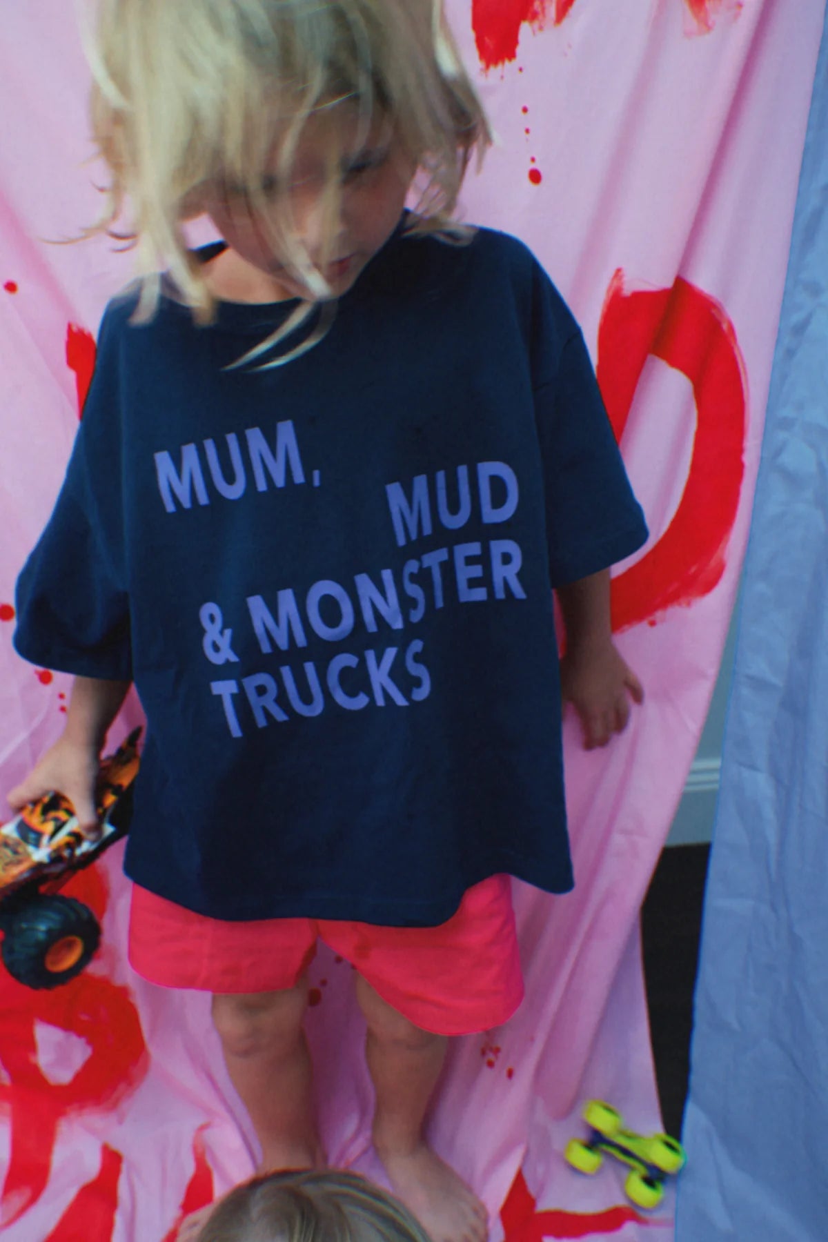 Navy Mum, Mud & Monster Trucks T-Shirt - BBOBBIE