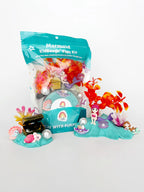Mermaid sensory play kit with resealable KidDough pouch, sea creature charms and ocean themed accessories for hands-on tactile play