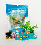 Resealable ocean themed sensory playdough kit with marine toys and accessories, screen-free activity set for imaginative kids play