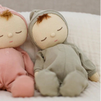 Olli Ella Pickle and moppet Dozy Dinkum doll in sage green outfit
