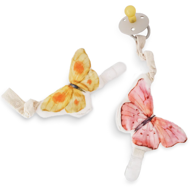 butterfly sensory dummy clip baby toy set