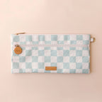 Fox & Fallow large pencil case. Spacious, durable and can be personalised with embroidery, perfect for school, highschool and everyday use. Can also get matching backpack and lunch bag. This print is sage check