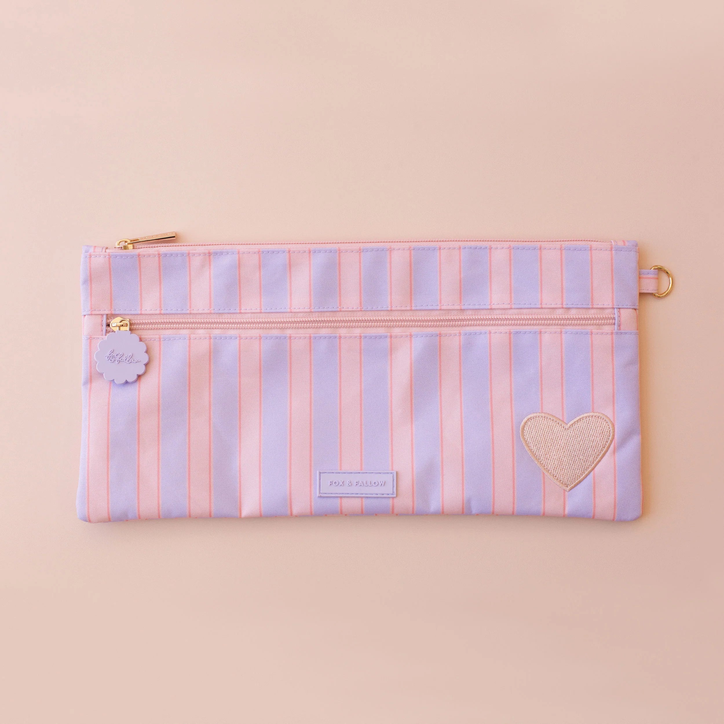 Powder Stripe Large Pencil Case - Fox & Fallow