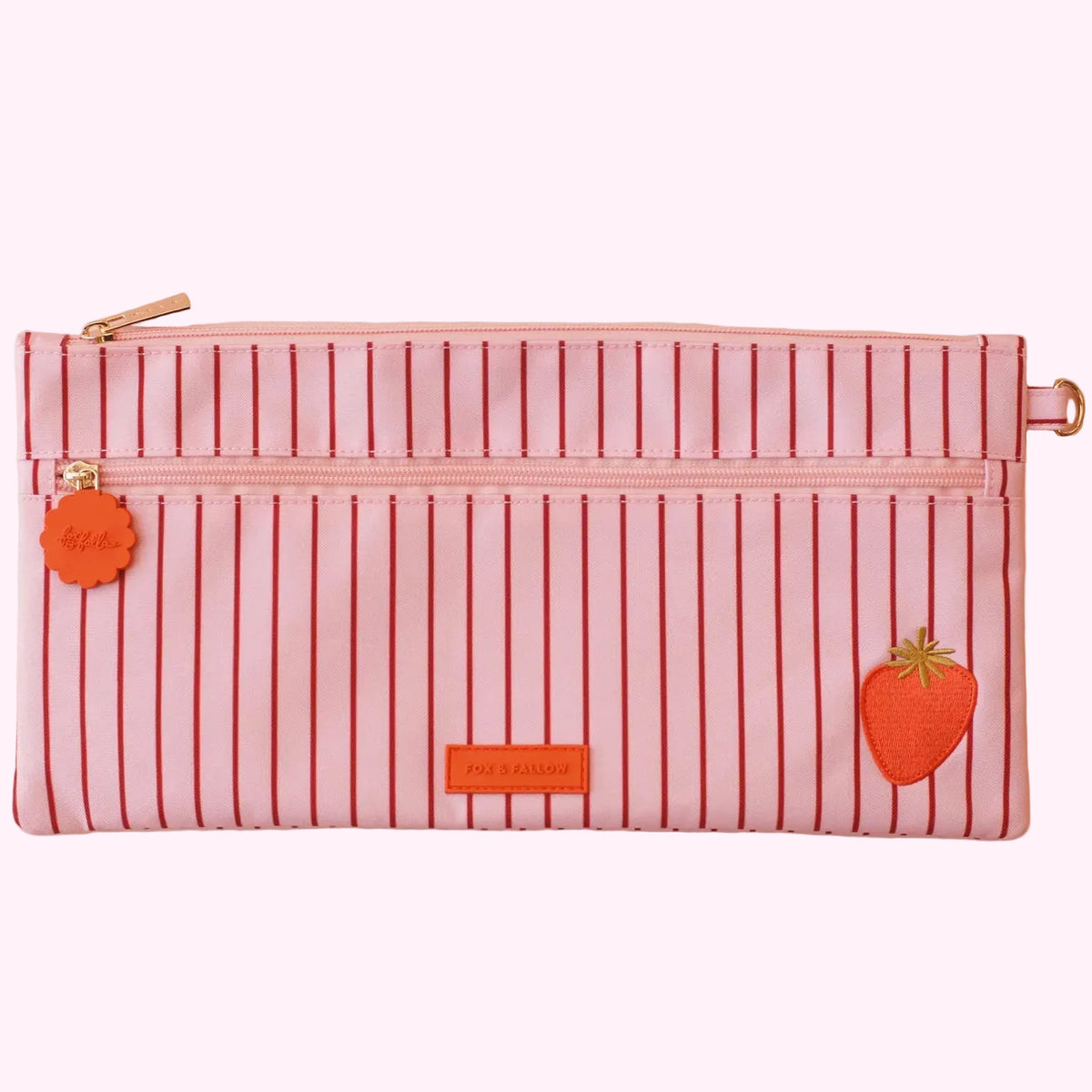 Strawberry Stripe Large Pencil Case - Fox & Fallow