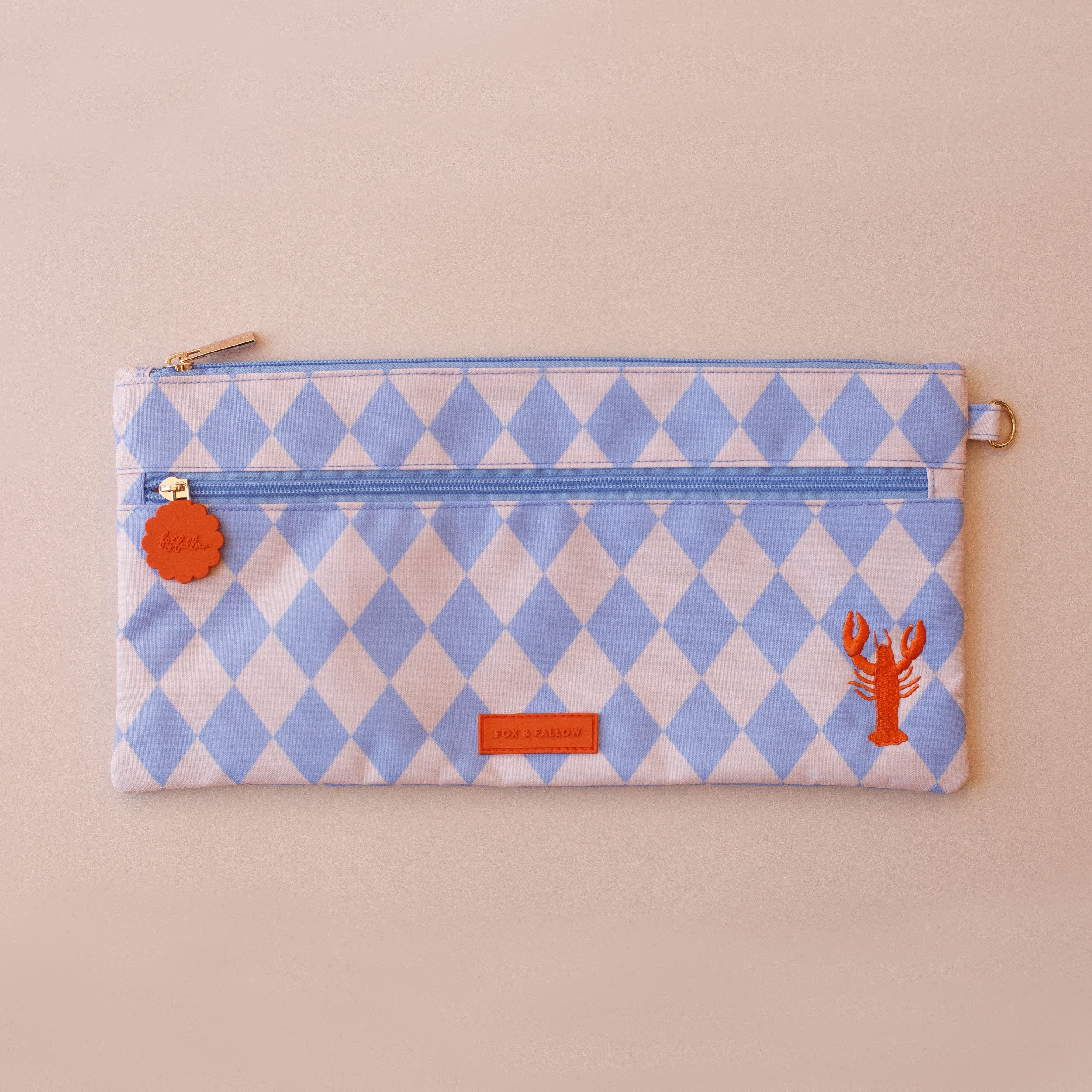Blue Diamonds Large Pencil Case - Fox & Fallow
