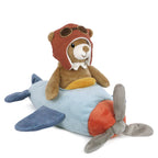 stock image From the brand mon ami Set on a soft aeroplane and dressed in a classic pilot helmet, this sweet bear pilot 