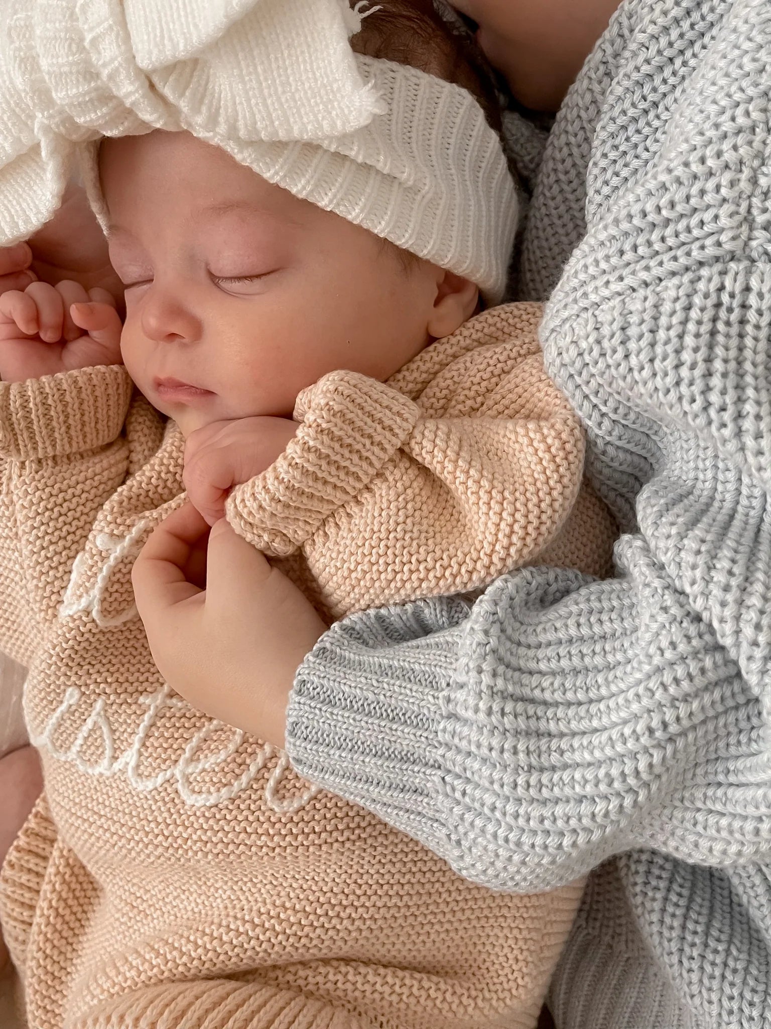 Long sleeve cotton knit baby romper in Pink Lemonade by Blossom and Pear