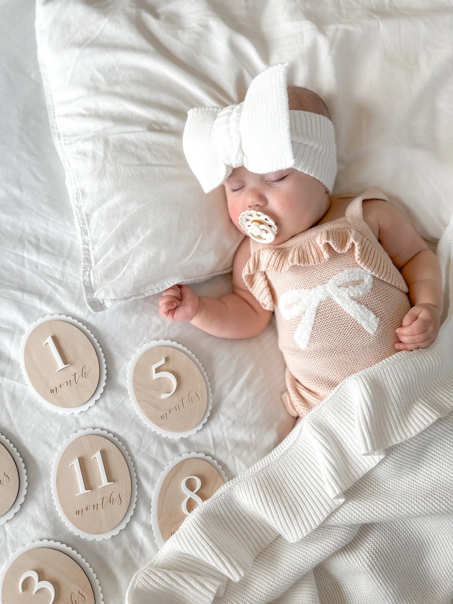 Scallop Baby Milestone Plaque Set - Blossom & Pear