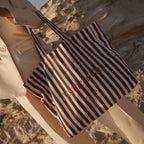 Fox & Fallow tote bag lifestyle image at beach carrying essentials