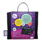 back packaging of how to use the Re-CRAFT-able Silicone Creativity Mat Set in black with silicone craft mat and cup. A fun and practical solution for mess free creative play. made by little change creators