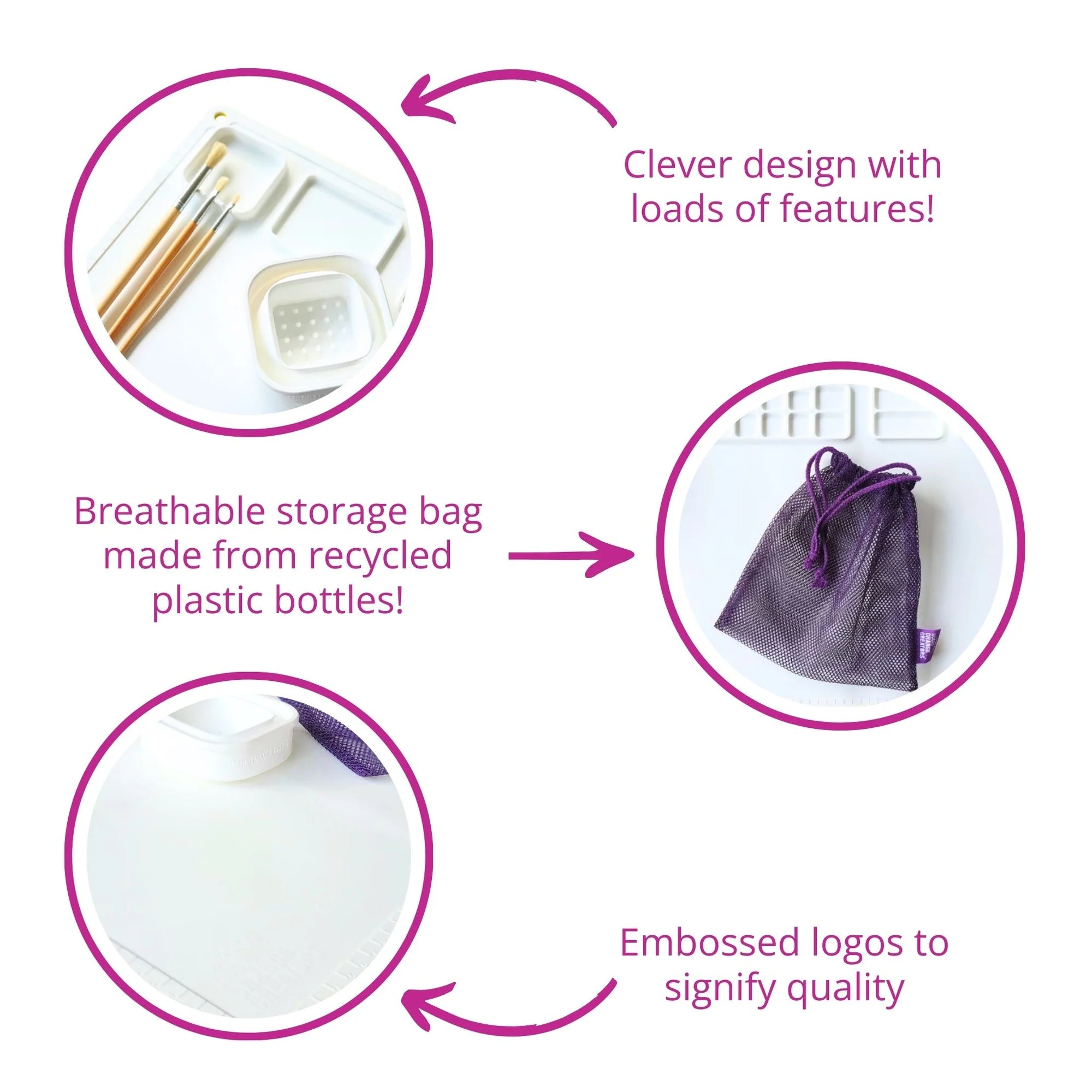 information about he Re-CRAFT-able Silicone Creativity Mat Set with silicone craft mat and cup. A fun and practical solution for mess free creative play. made by little change creators