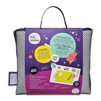 back packaging of the Re-CRAFT-able Silicone Creativity Mat Set in white with silicone craft mat and cup. A fun and practical solution for mess free creative play. made by little change creators