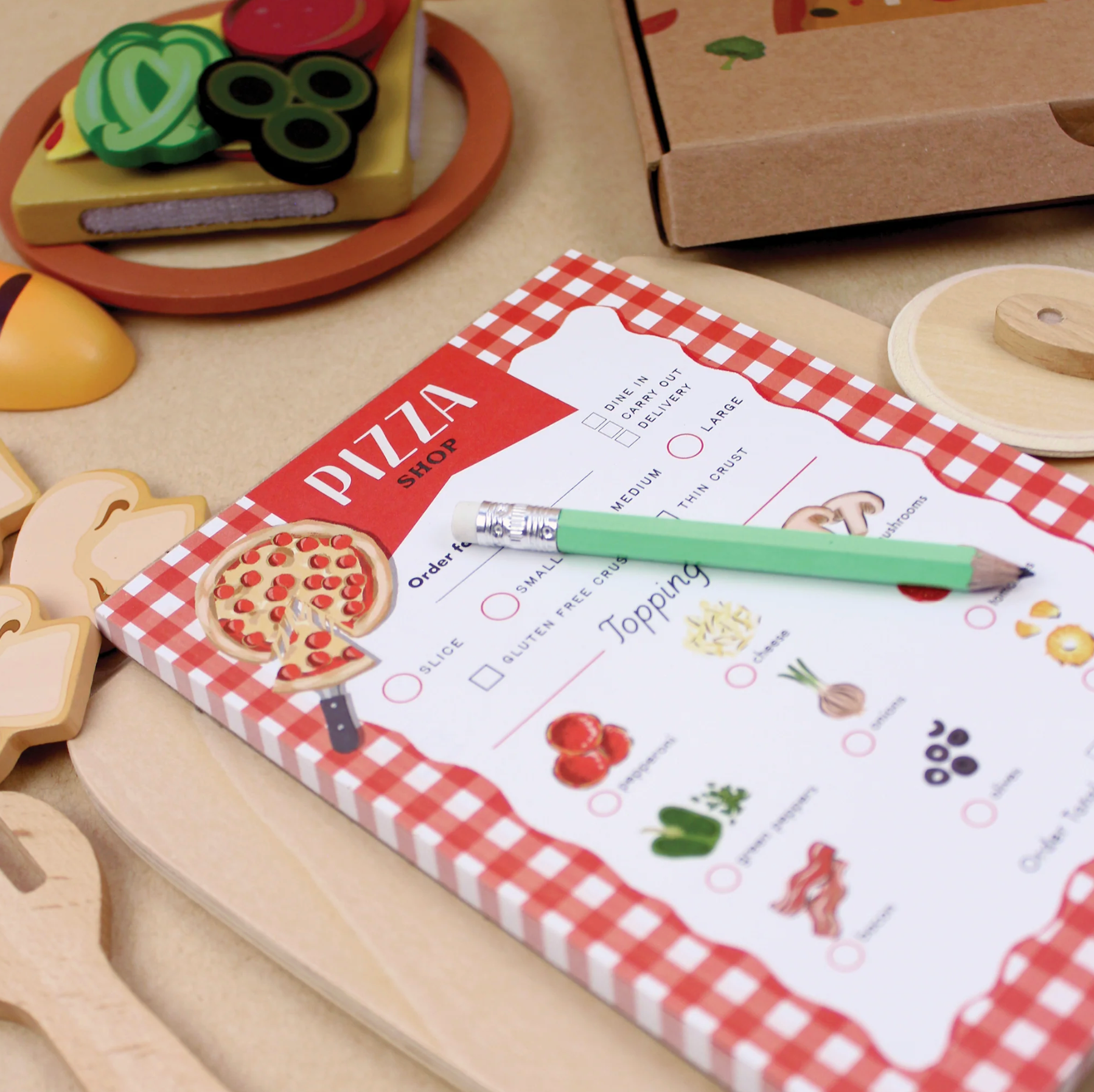 Pizza Shop Tiny Town Pretend Play Notepad - Inklings Paperie