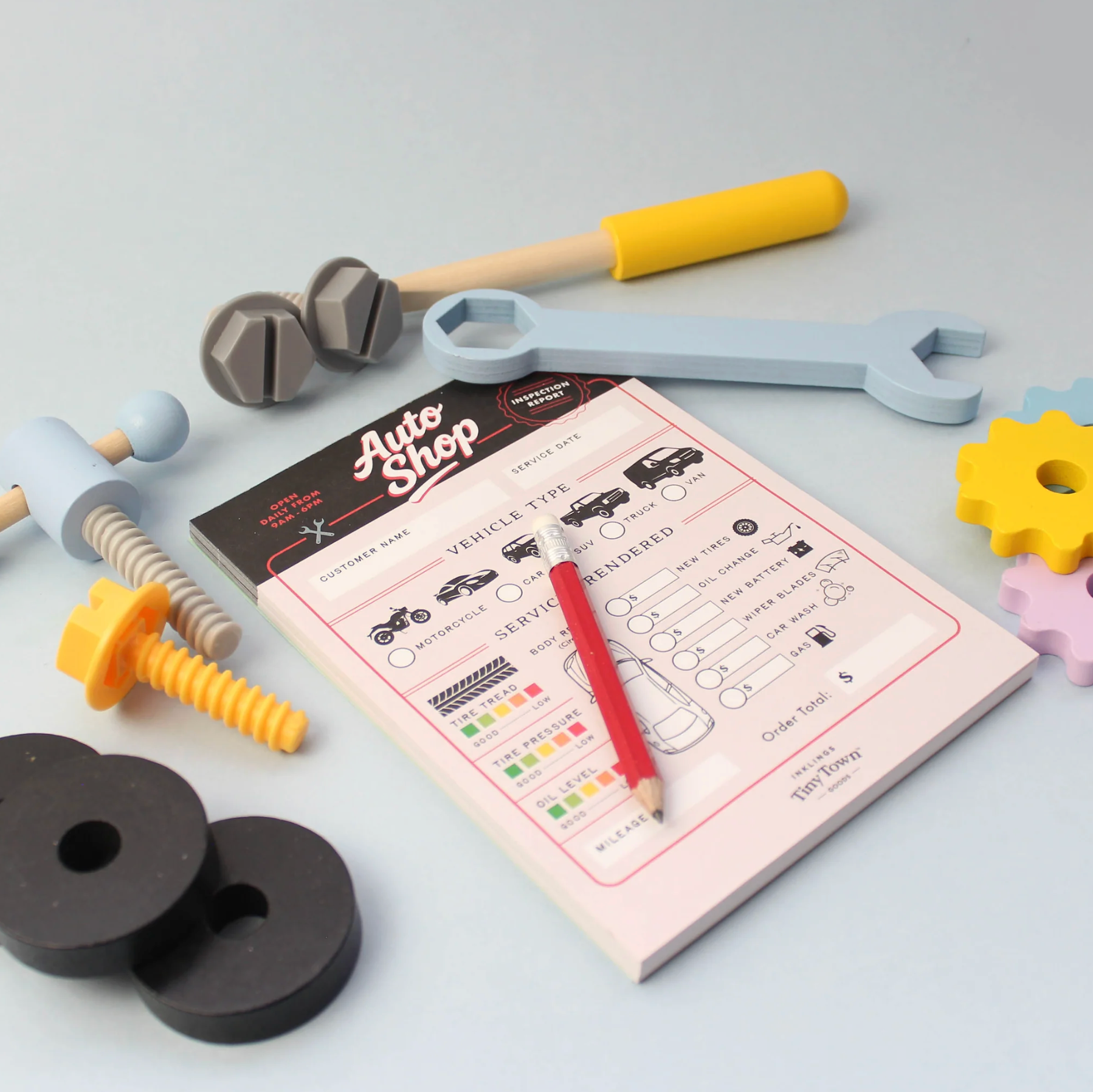 Auto Shop Tiny Town Pretend Play Notepad - Inklings Paperie