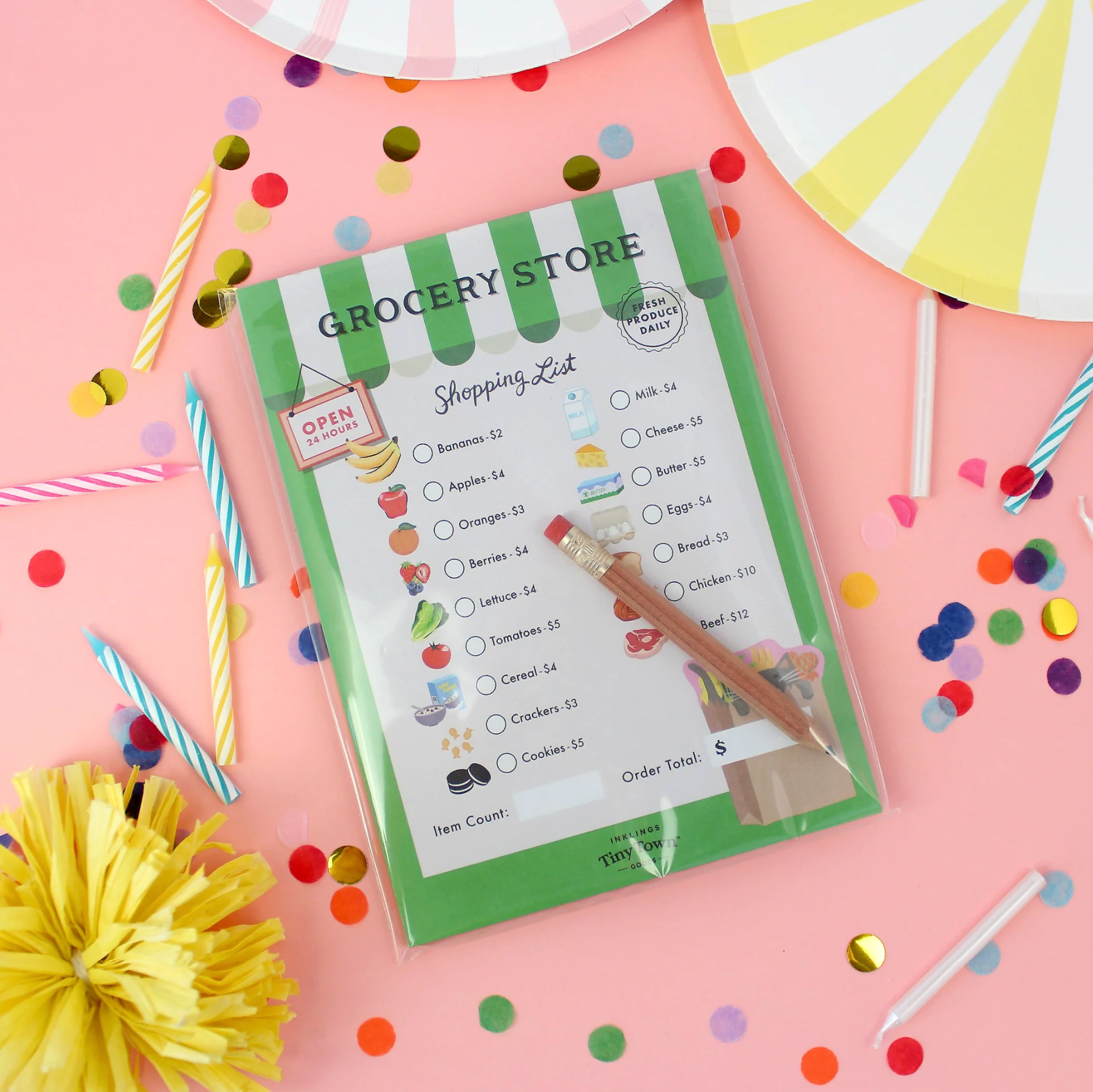Grocery Store Tiny Town Pretend Play Notepad - Inklings Paperie