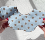 Blueberry Mocha Reversible Dribble Bib - Aegi Bloom