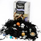 Jellystone Designs Galaxy Sensory Tray Play Kit with astronaut planets alien and space sensory pieces