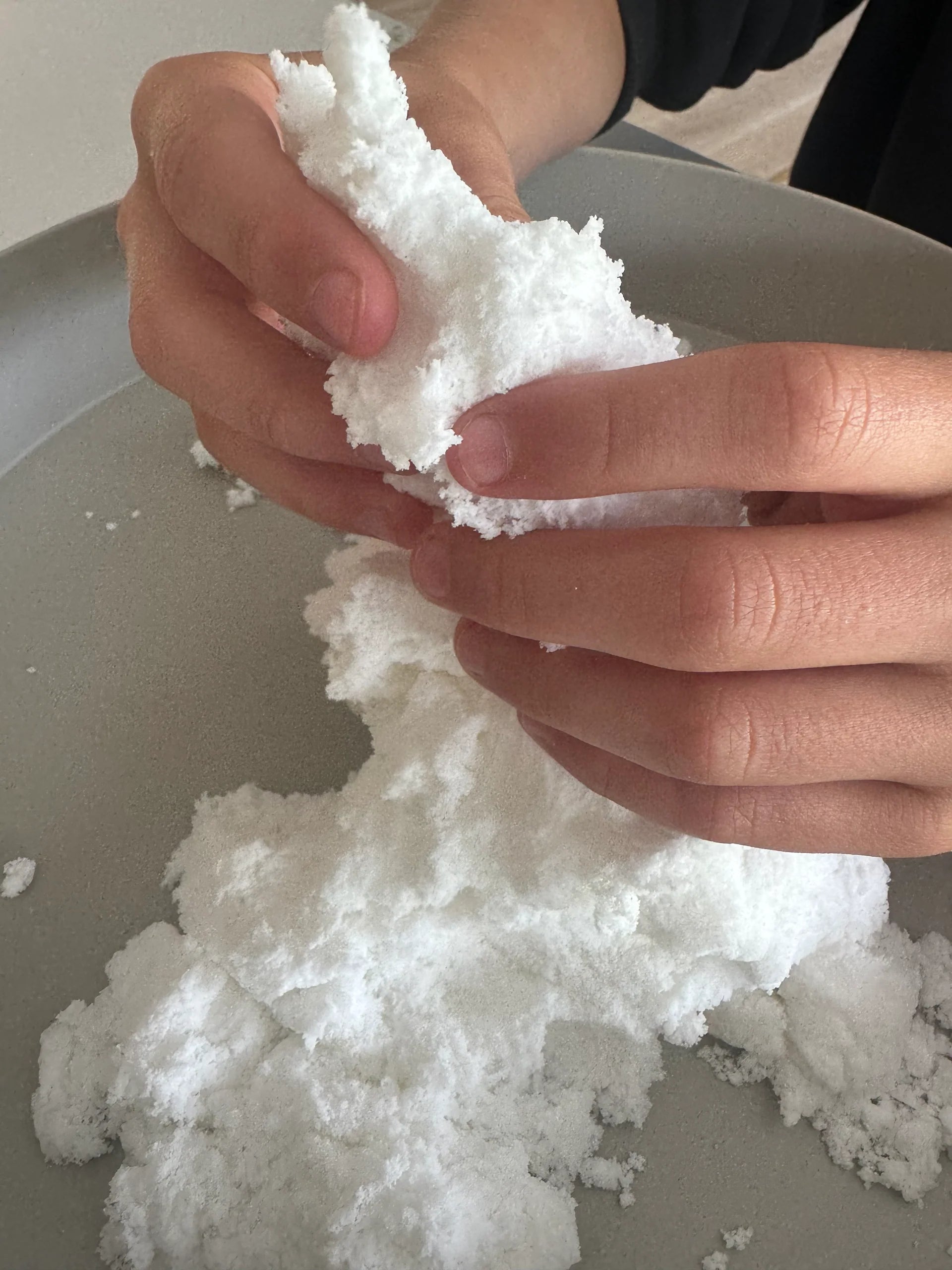Squishy sensory snow play base by Jellystone Designs for creative sensory activities