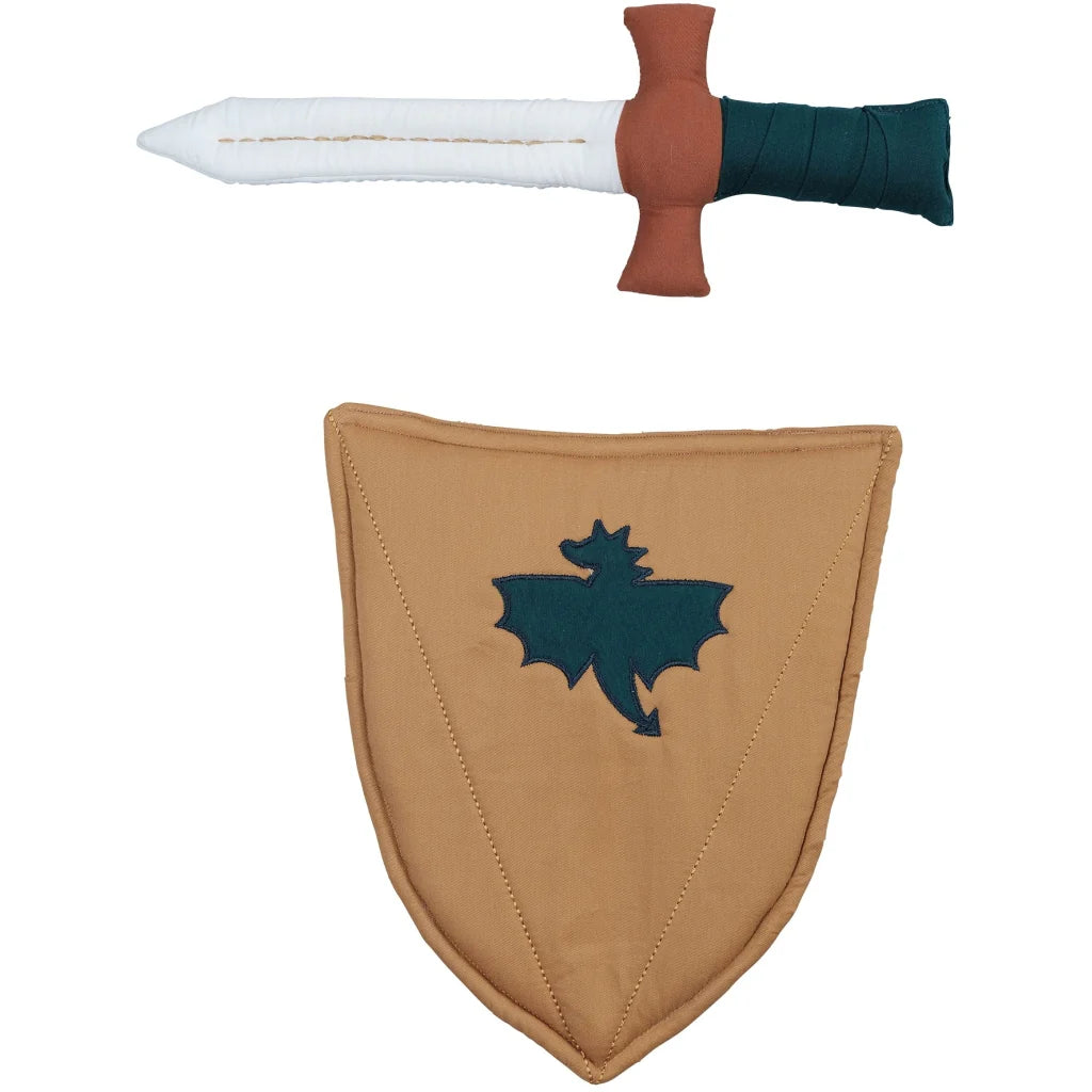 Soft fabric sword and shield dress-up set for children