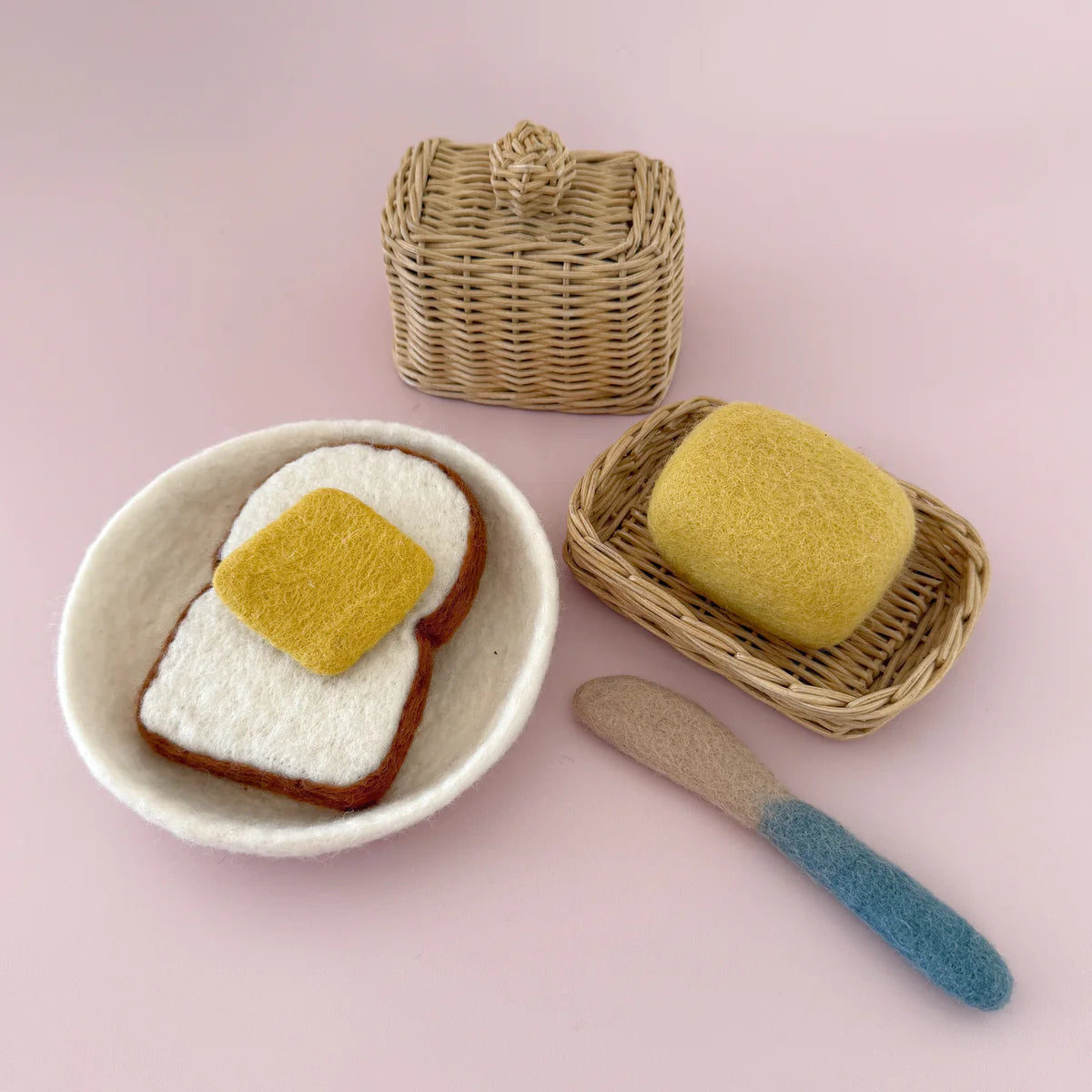 Felt Butter & Rattan Butter Dish - Playtisserie