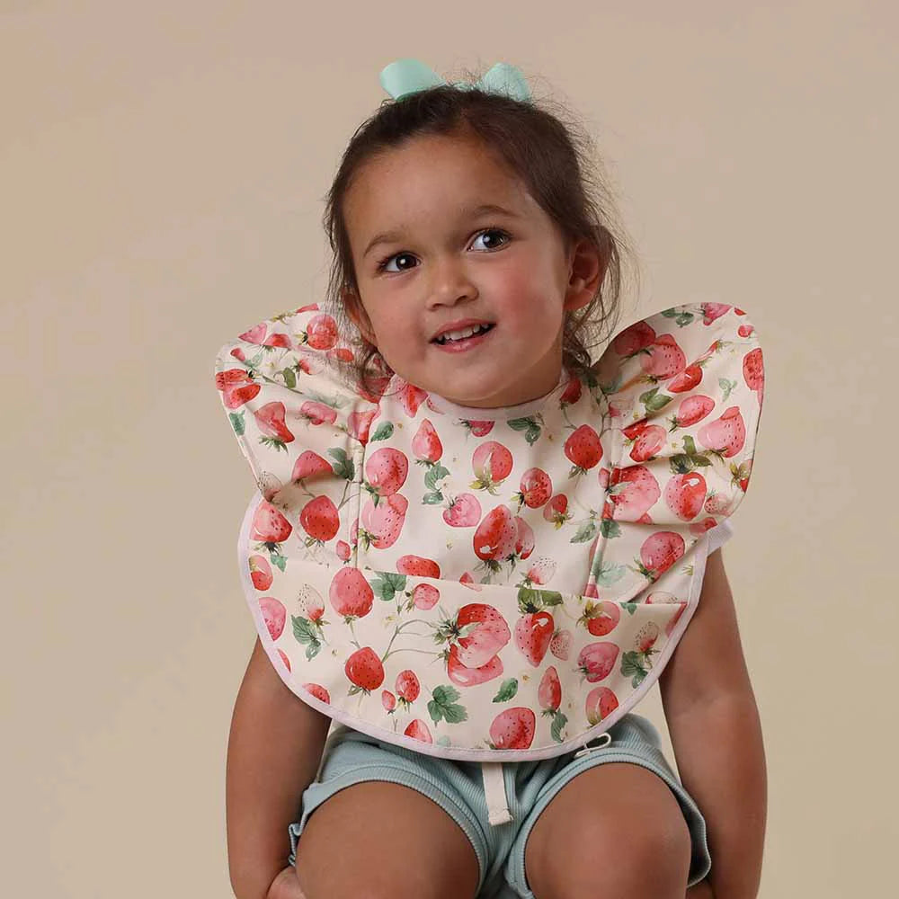 Strawberry Frill Snuggle Bib - Snuggly Hunny
