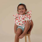 Strawberry Frill Snuggle Bib - Snuggly Hunny