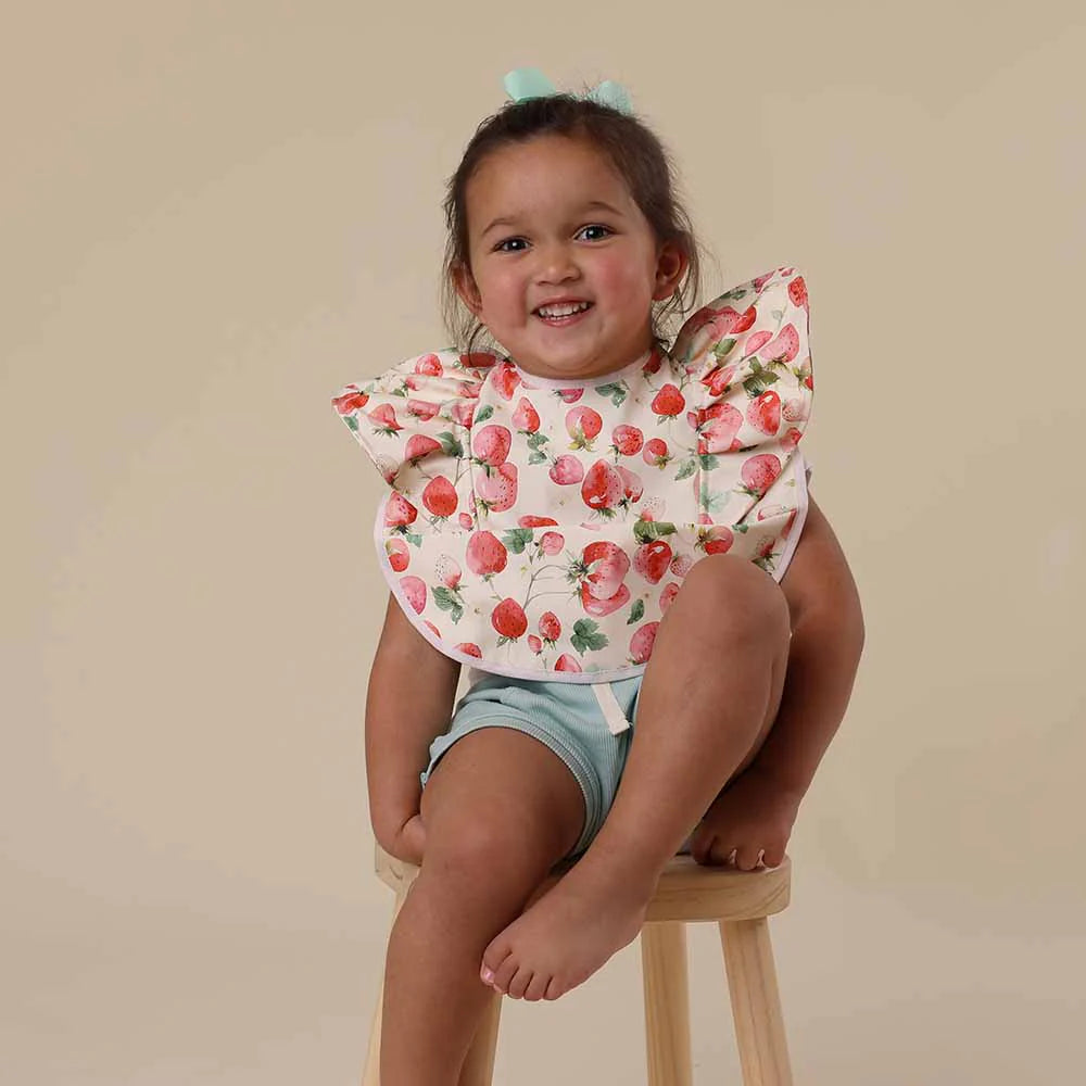 Strawberry Frill Snuggle Bib - Snuggly Hunny