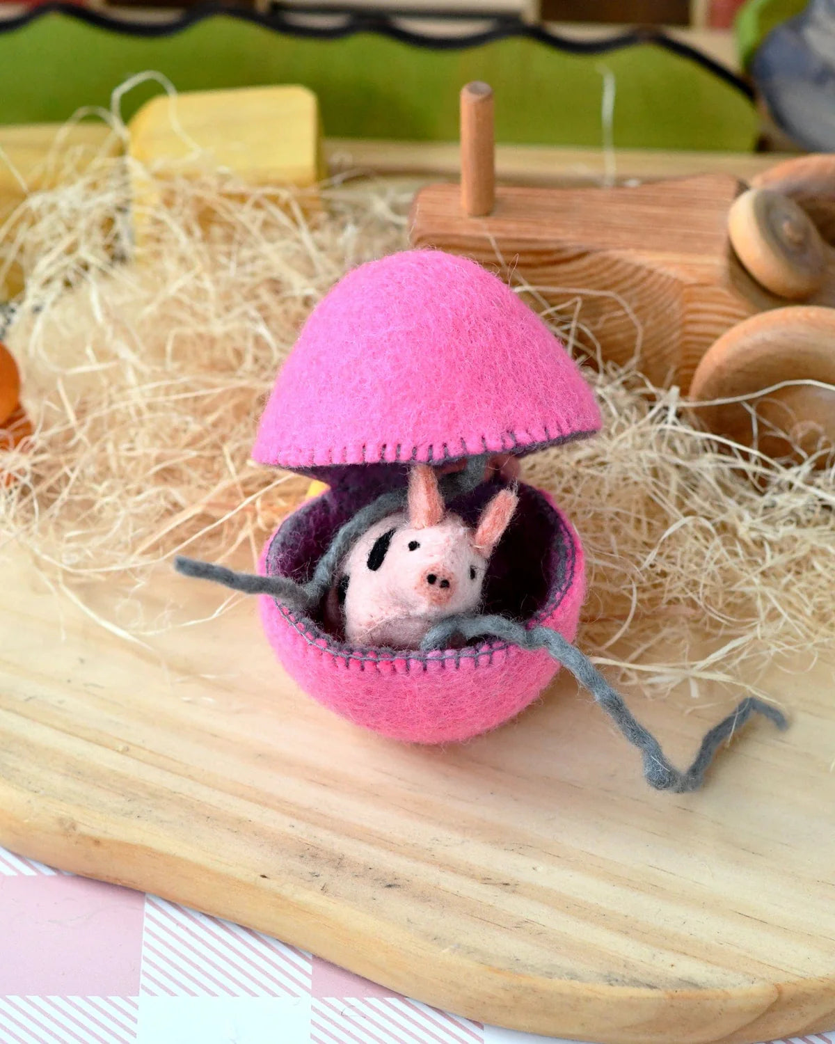 Spotted Piglet Felt Surprise Egg - Tara Treasures