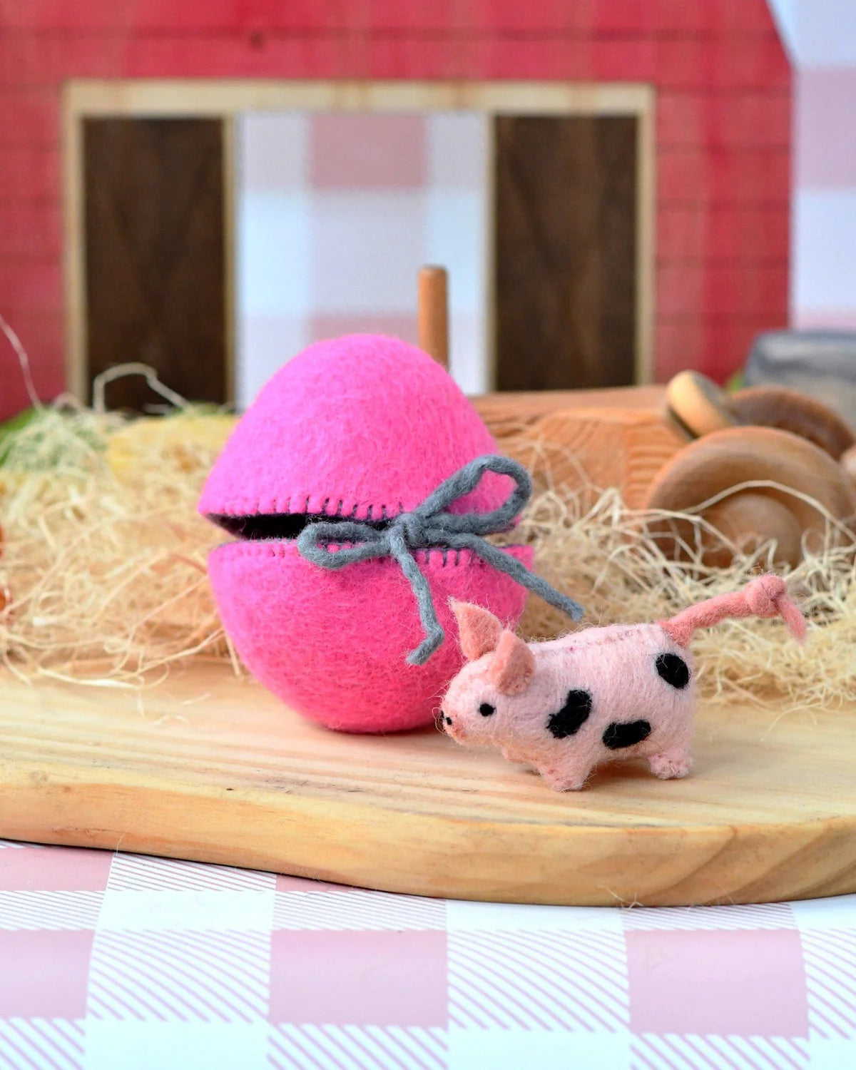 Spotted Piglet Felt Surprise Egg - Tara Treasures