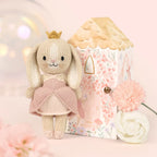 Hand-knit Tiny Rose princess doll with Tiny Home