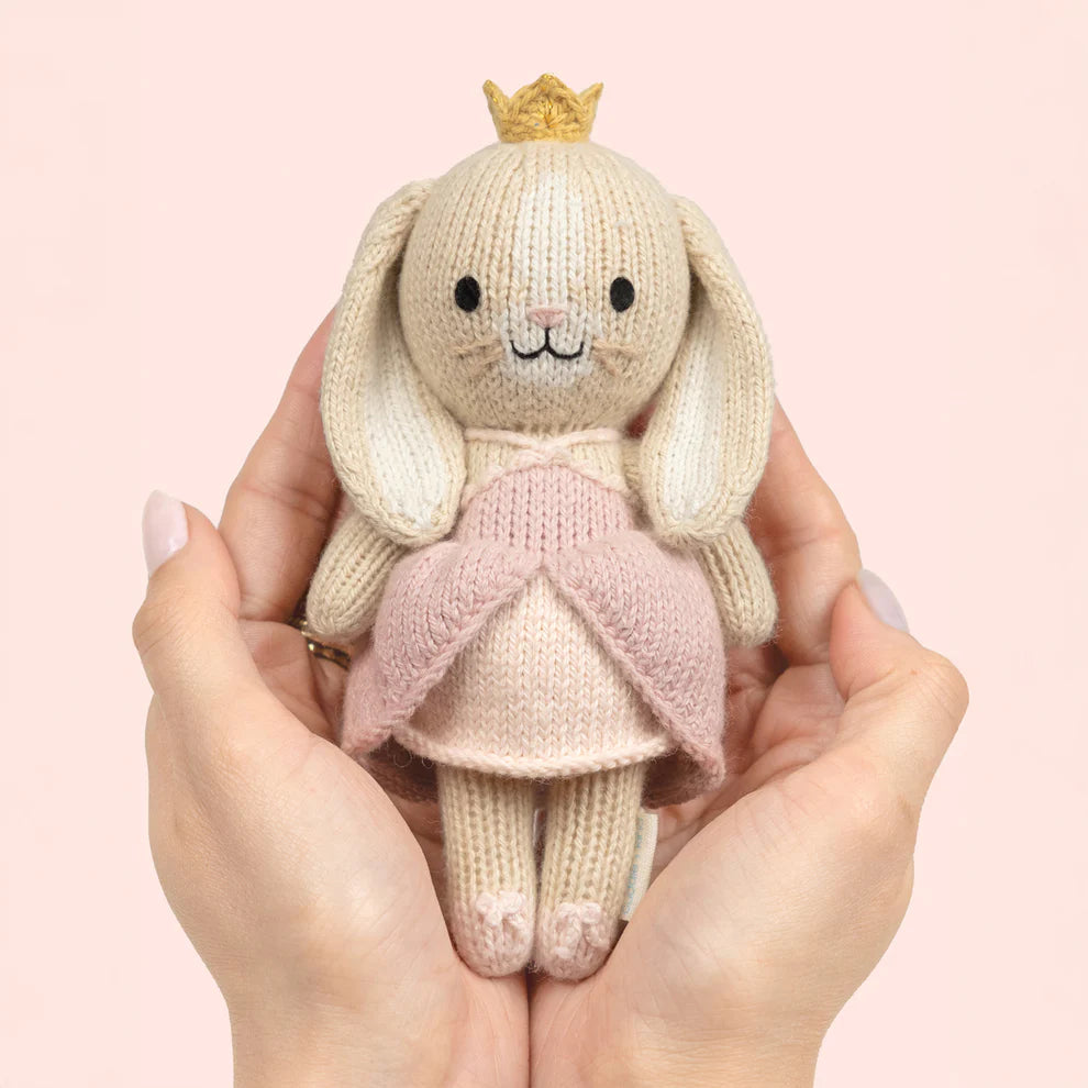 Cuddle + Kind Tiny Rose soft knitted princess toy