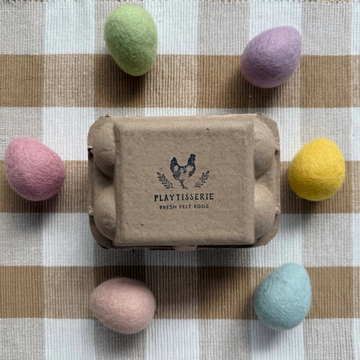 Carton of Pastel Eggs Felt Food  - Playtisserie