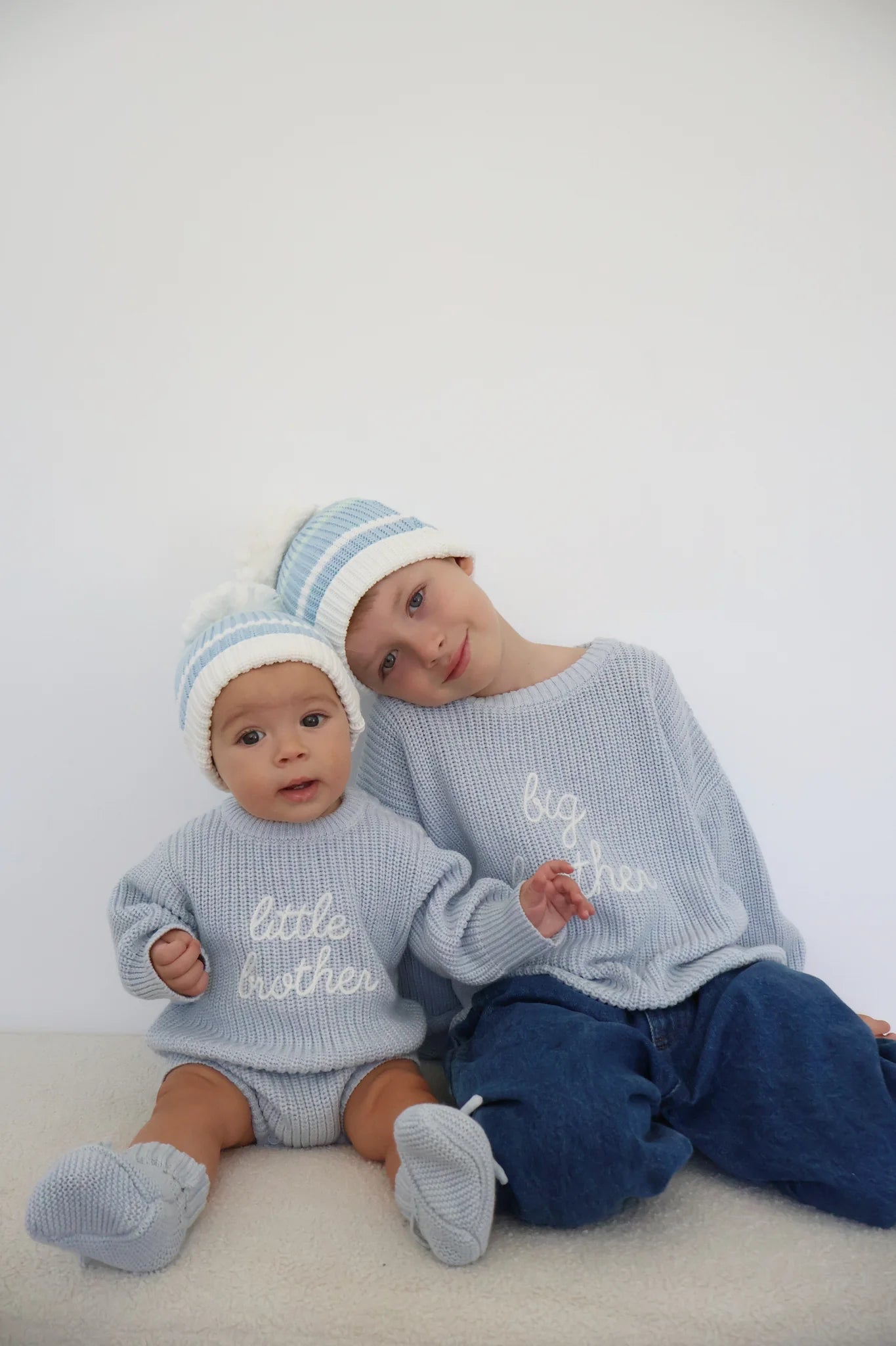 Little Brother announcement baby romper by Blossom and Pear