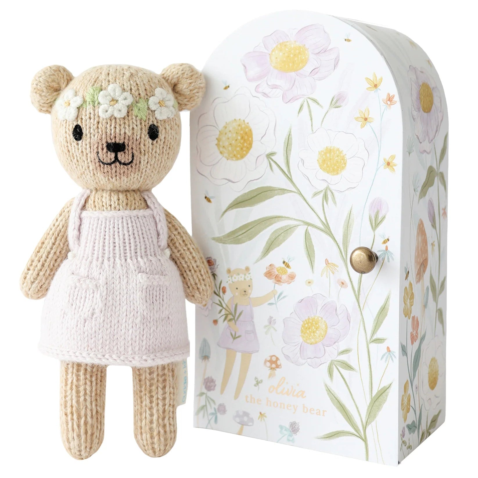 Tiny Olivia the Honey Bear doll by Cuddle + Kind