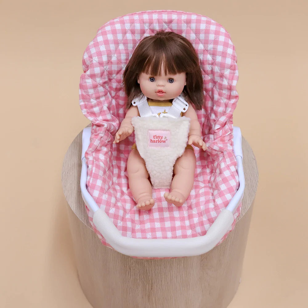 Pink Gingham Baby Dolls Car Seat Capsule - Tiny Harlow