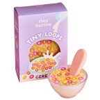 cereal bowl of tiny loops tiny tummies pretend baby dolls food which is magic and disappearing, brand is tiny harlow and flavour is tiny loops cereal