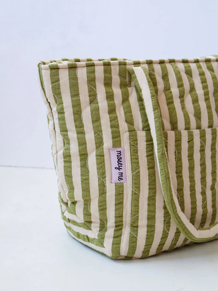 Pistachio Quilted Baby Bag - Mosey Me