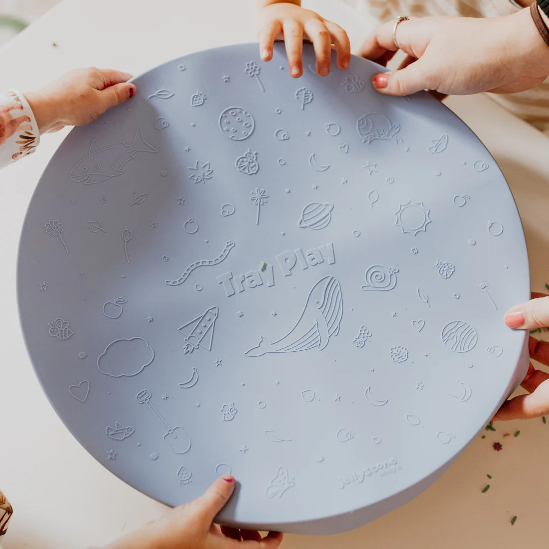 2-in-1 Soft Blue Sensory & Messy Play Tray - Jellystone Designs