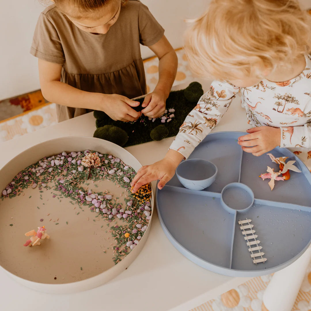 2-in-1 Soft Blue Sensory & Messy Play Tray - Jellystone Designs