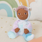 Olli Ella Uli Unicorn Dinky Dinkum doll in pastel rainbow outfit
