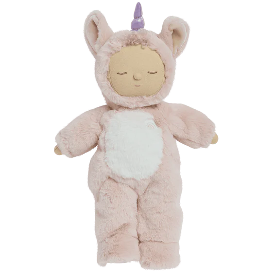 Sugarpie Pink Unicorn Cozy Dinkum doll full view plush toy