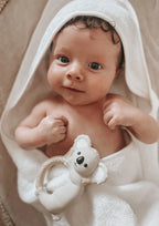 Baby holding Winnie Parkes Banks the Koala teething ring