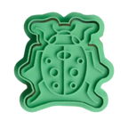 stock  image of playdough/clay stamp and cutter. Eco-friendly sensory play tool by brand playsense perfect for creative and imaginative play. can also be used for cookies and baking. pictured is ladybug