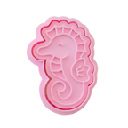 stock image of playdough/clay stamp and cutter. Eco-friendly sensory play tool by brand playsense perfect for creative and imaginative play. can also be used for cookies and baking. pictured is baby seahorse