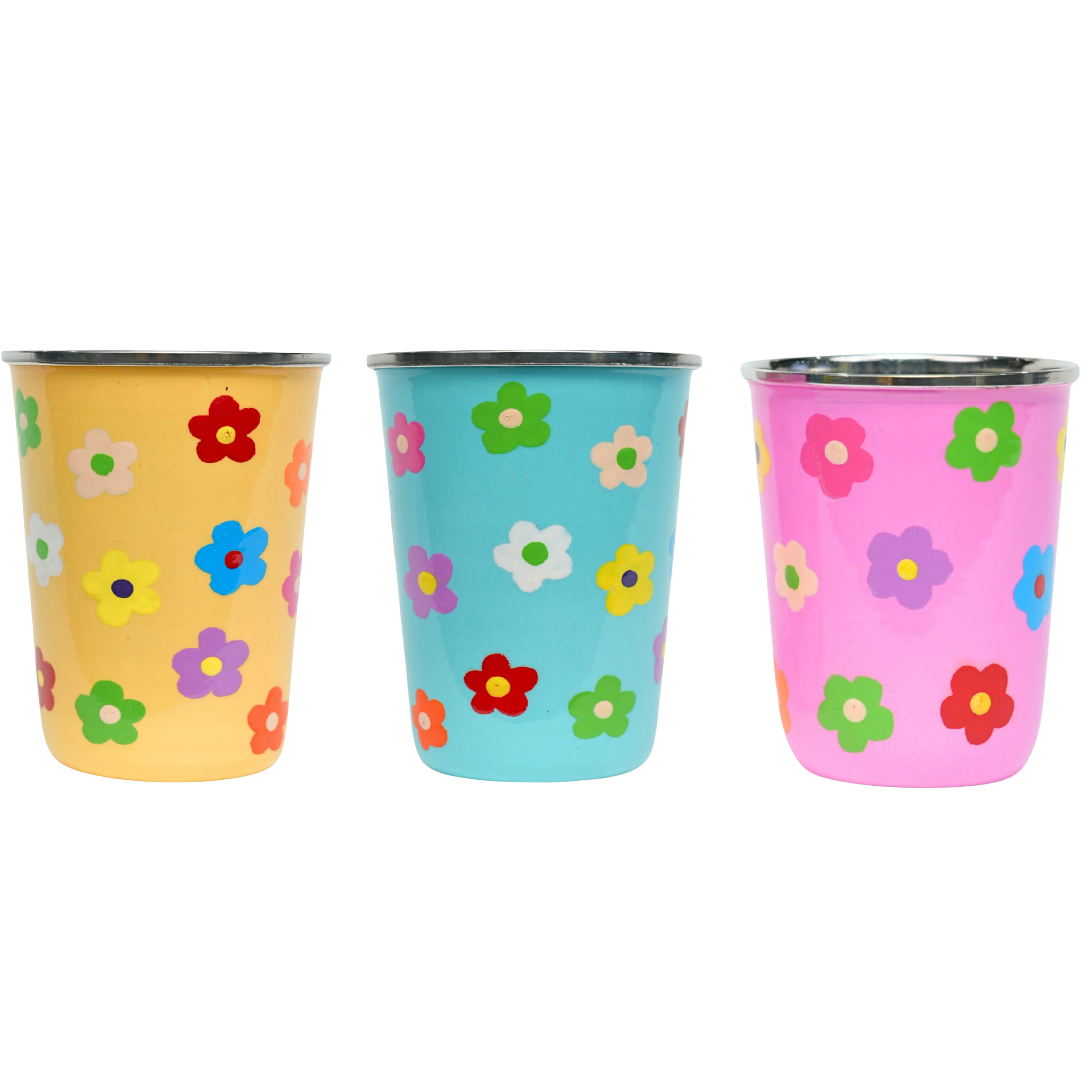 colourful daisies stainless steel tumblers cup for camping outdoor by picnic folk