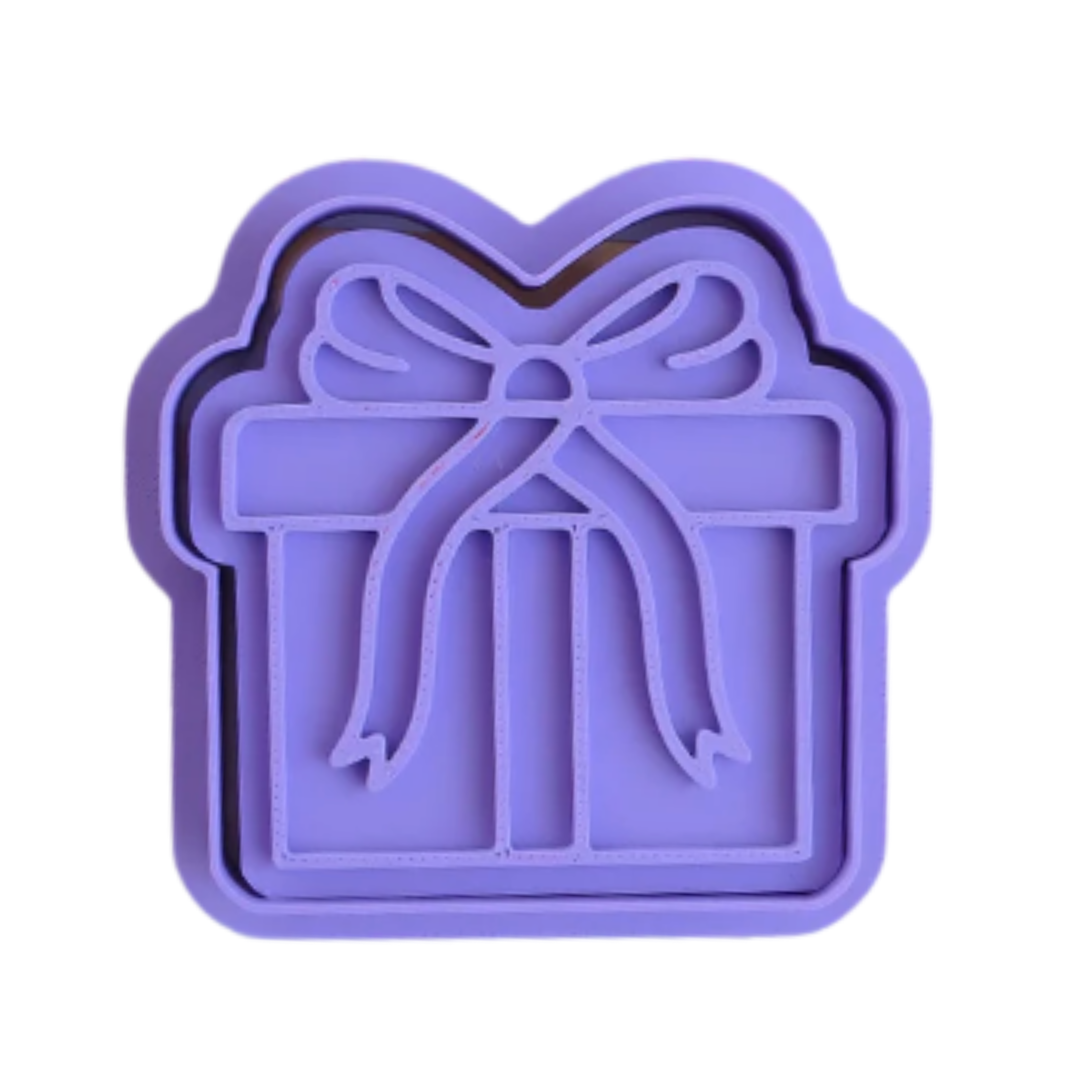 stock image of playdough/clay stamp and cutter. Eco-friendly sensory play tool by brand playsense perfect for creative and imaginative play. can also be used for cookies and baking. pictured is present