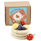 stock image felt pancake stack toy set handmade wool pretend play food with berries and banana Tara Treasures
