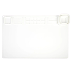 the Re-CRAFT-able Silicone Creativity Mat Set in white with silicone craft mat and cup. A fun and practical solution for mess free creative play. made by little change creators